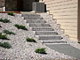 concrete charcoal gray block steps